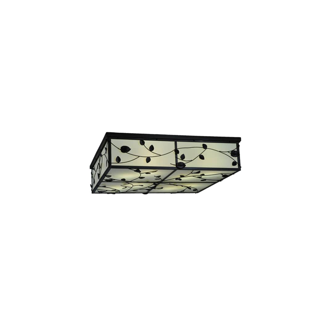 Ivy 8 Light 51" Wide Flush Mount Square Ceiling Fixture - Textured Black Finish - GU24 Bulb Base