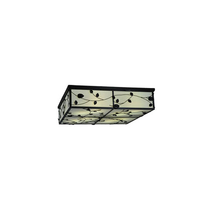 Ivy 8 Light 51" Wide Flush Mount Square Ceiling Fixture - Textured Black Finish - GU24 Bulb Base