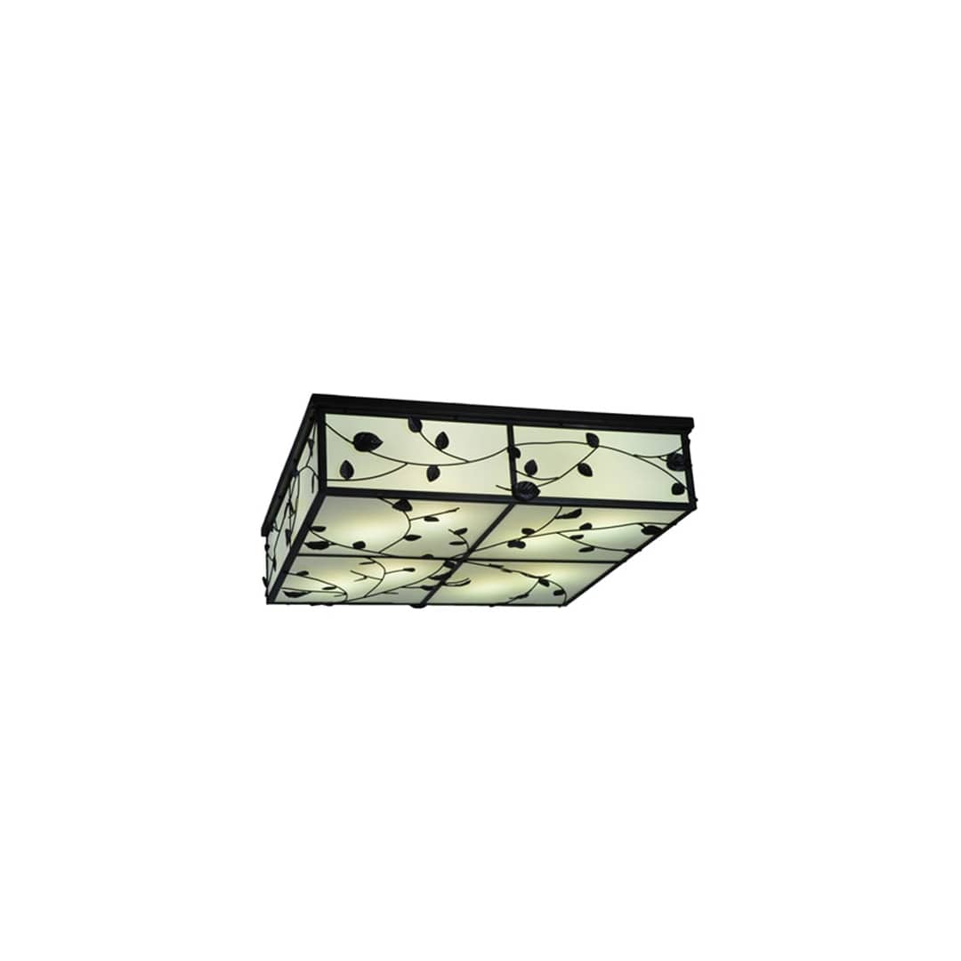 Ivy 8 Light 51" Wide Flush Mount Square Ceiling Fixture - Textured Black Finish - GU24 Bulb Base