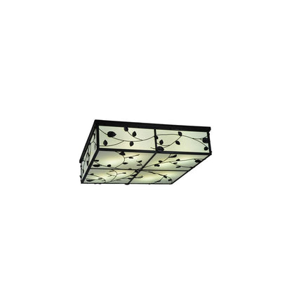 Ivy 8 Light 51" Wide Flush Mount Square Ceiling Fixture - Textured Black Finish - GU24 Bulb Base