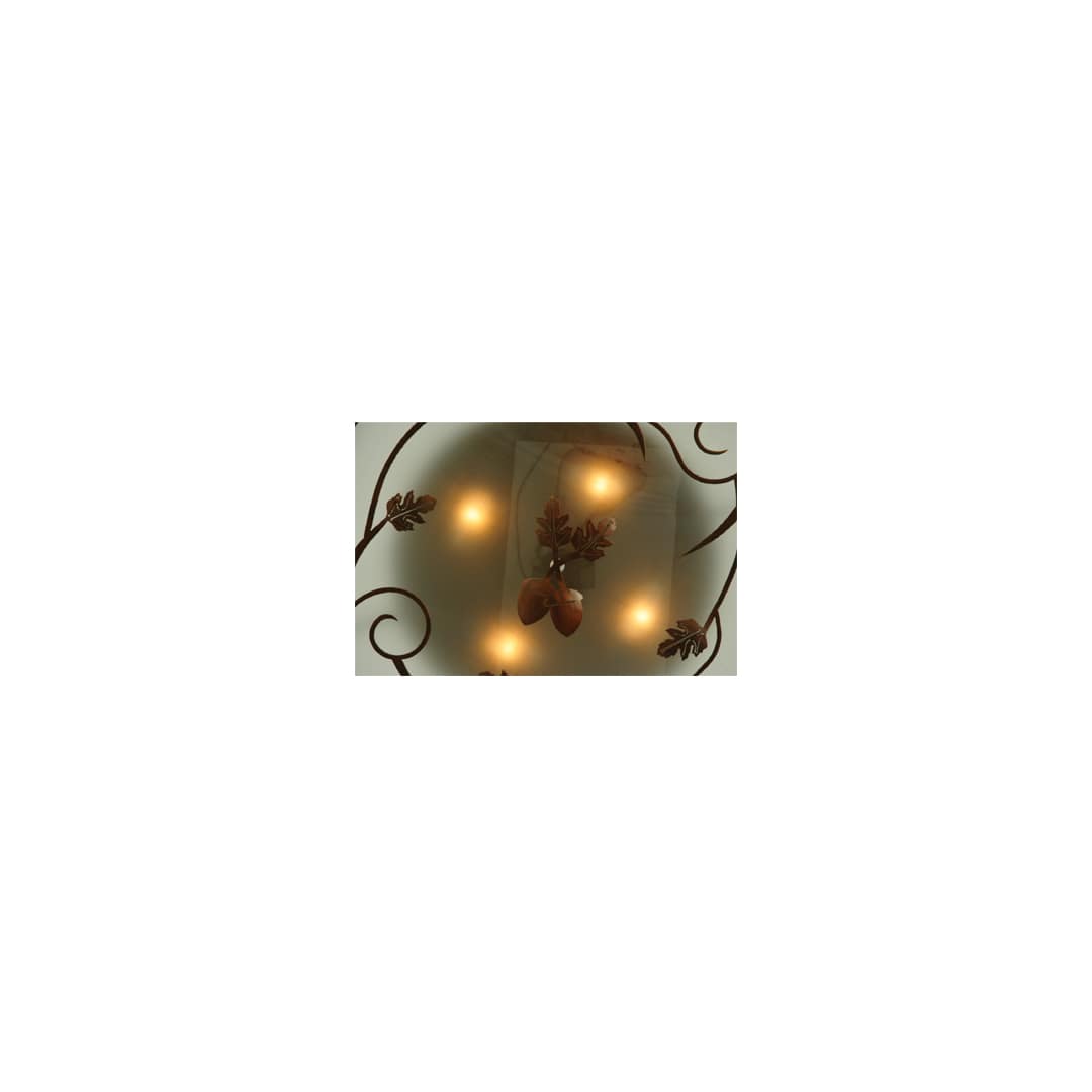 Oak Leaf and Acorn 4 Light 30" Wide Flush Mount Drum Ceiling Fixture