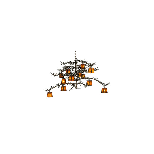 Pine Branch Valley View 12 Light 54" Wide Chandelier