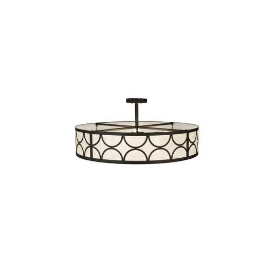 Revival Deco Cilindro 4 Light 36" Wide Semi-Flush Drum Ceiling Fixture