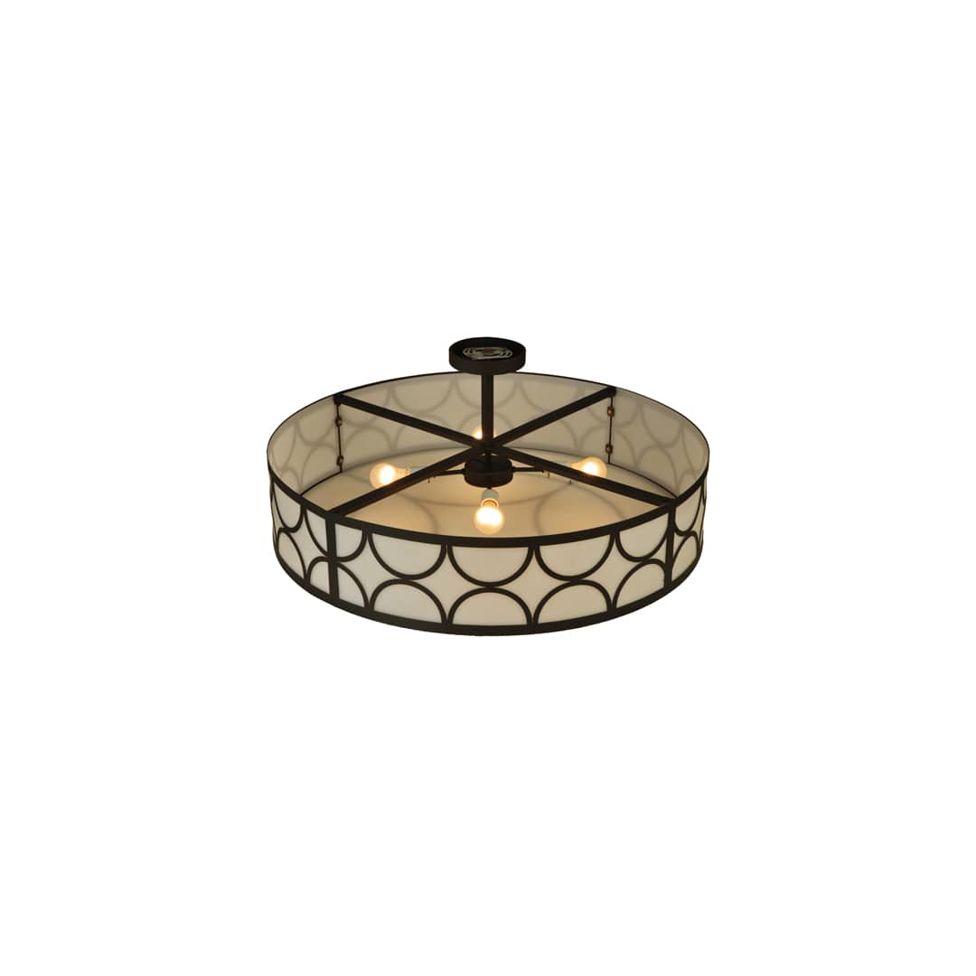 Revival Deco Cilindro 4 Light 36" Wide Semi-Flush Drum Ceiling Fixture