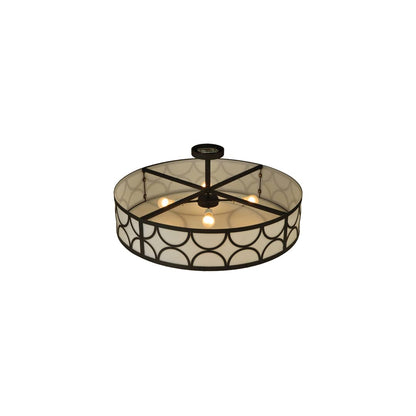 Revival Deco Cilindro 4 Light 36" Wide Semi-Flush Drum Ceiling Fixture