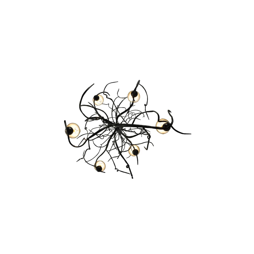 Winter Solstice 6 Light 50" Wide Wrought Iron Chandelier