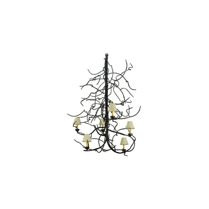Winter Solstice 6 Light 50" Wide Wrought Iron Chandelier