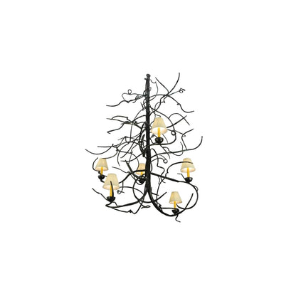 Winter Solstice 6 Light 50" Wide Wrought Iron Chandelier