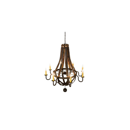 Barrel Stave Madera 8 Light 48" Wide Taper Candle Style Chandelier - Coffee Bean Finish
