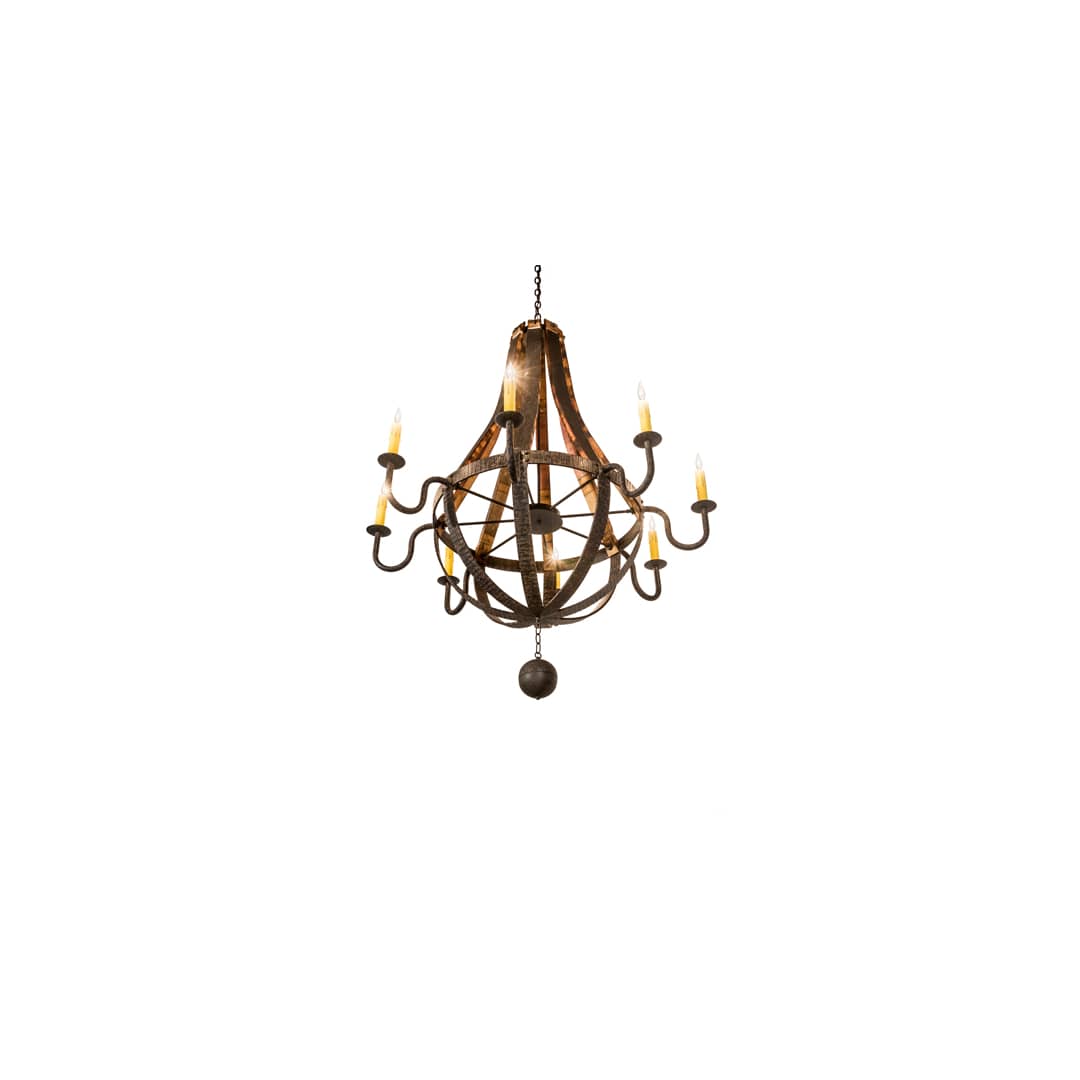 Barrel Stave Madera 8 Light 48" Wide Taper Candle Style Chandelier - Coffee Bean Finish