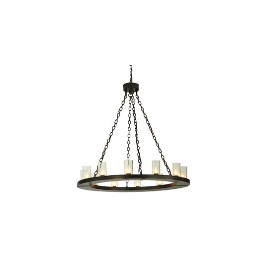 Loxley 36 Light 72" Wide Pillar Candle Style Chandelier with Clear, Seedy Glass Shades - Timeless Bronze Finish