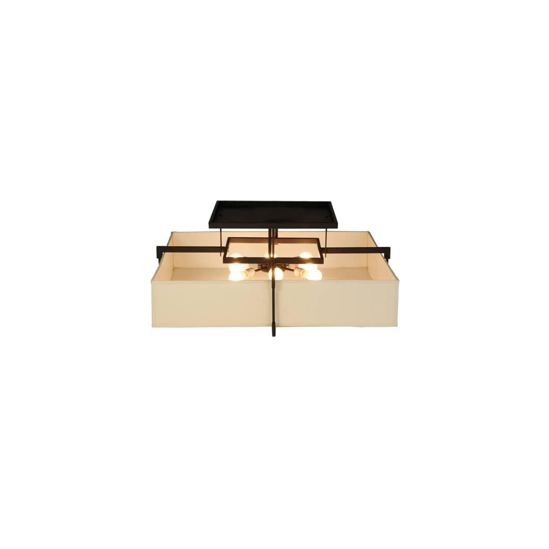 Quadrato Massage 8 Light 55" Wide Semi-Flush Square Ceiling Fixture