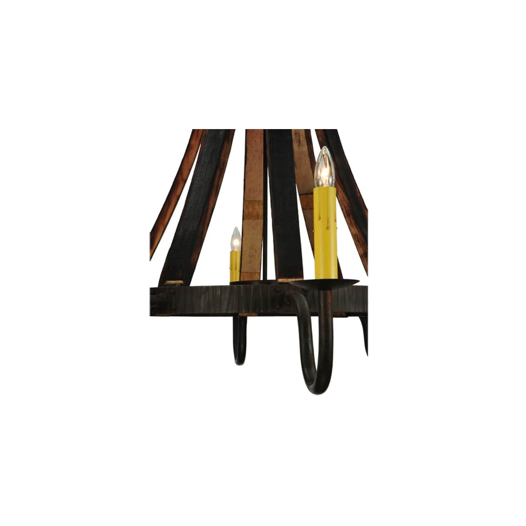 Barrel Stave Madera 8 Light 50" Wide Taper Candle Style Chandelier