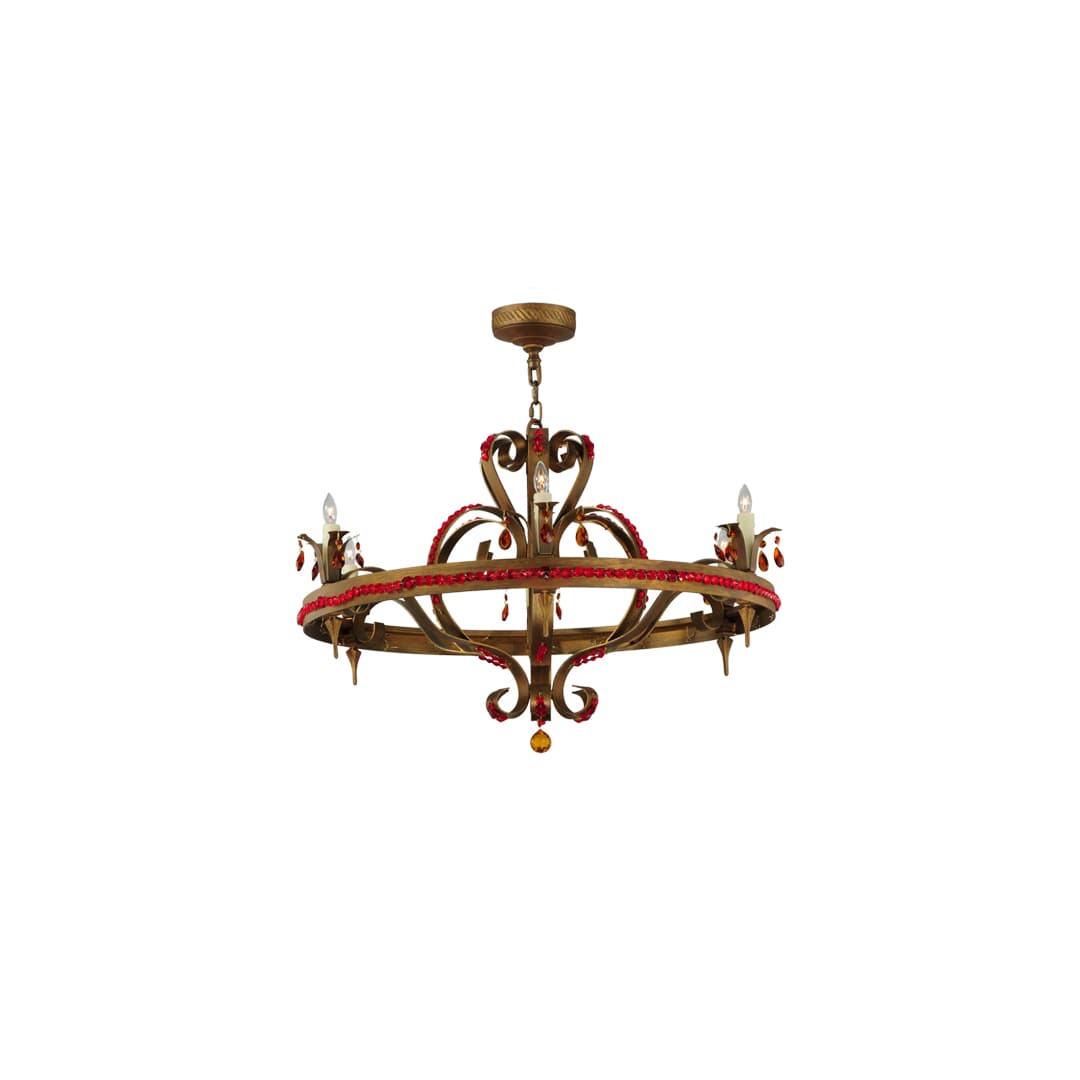 Grosetto 6 Light 39" Wide Beaded Candle Style Chandelier