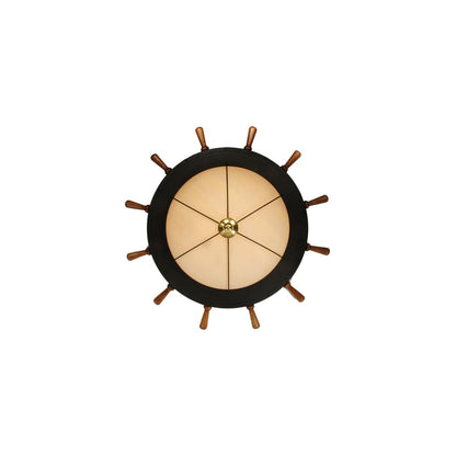 Nautical 12 Light 74" Wide Flush Mount Bowl Ceiling Fixture - Oil Rubbed Bronze Finish