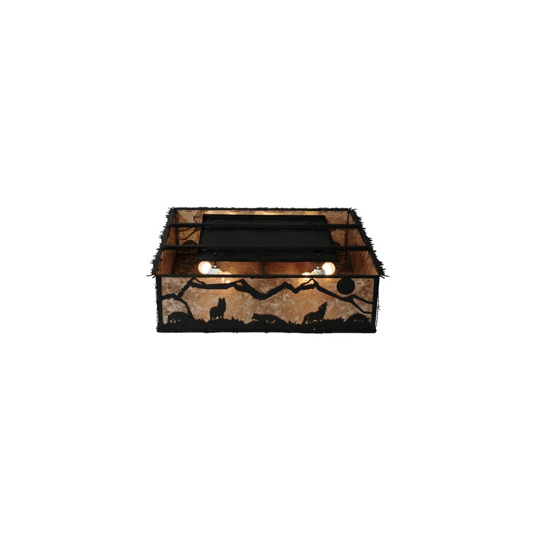 Wolf on the Loose 8 Light 51" Wide Flush Mount Square Ceiling Fixture