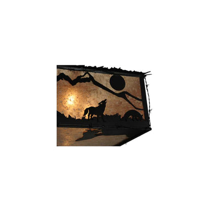 Wolf on the Loose 8 Light 51" Wide Flush Mount Square Ceiling Fixture