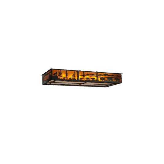 Wildlife at Dusk 12 Light 81" Wide Flush Mount Ceiling Fixture