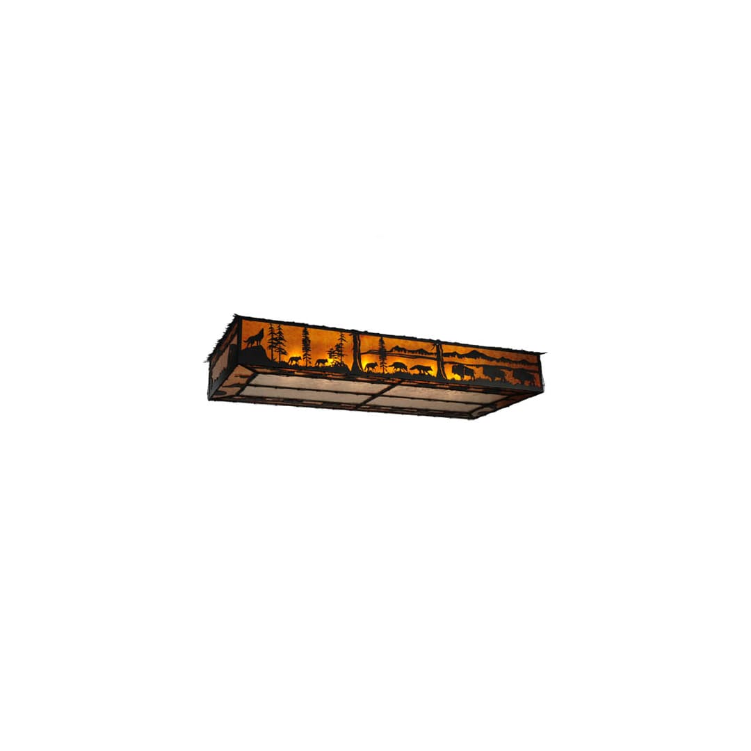 Wildlife at Dusk 12 Light 81" Wide Flush Mount Ceiling Fixture