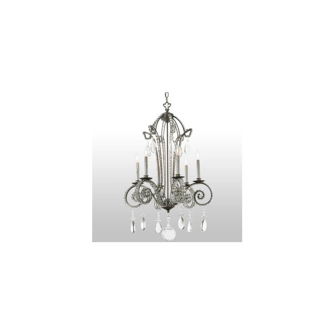 Lucerne 6 Light 25" Wide Crystal Candle Style Chandelier