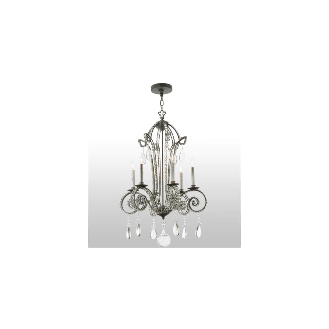Lucerne 6 Light 25" Wide Crystal Candle Style Chandelier