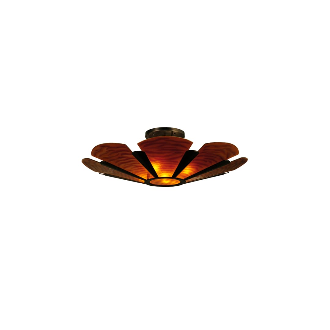 Metro Fusion 4 Light 49" Wide Semi-Flush Bowl Ceiling Fixture - Mahogany Bronze Finish