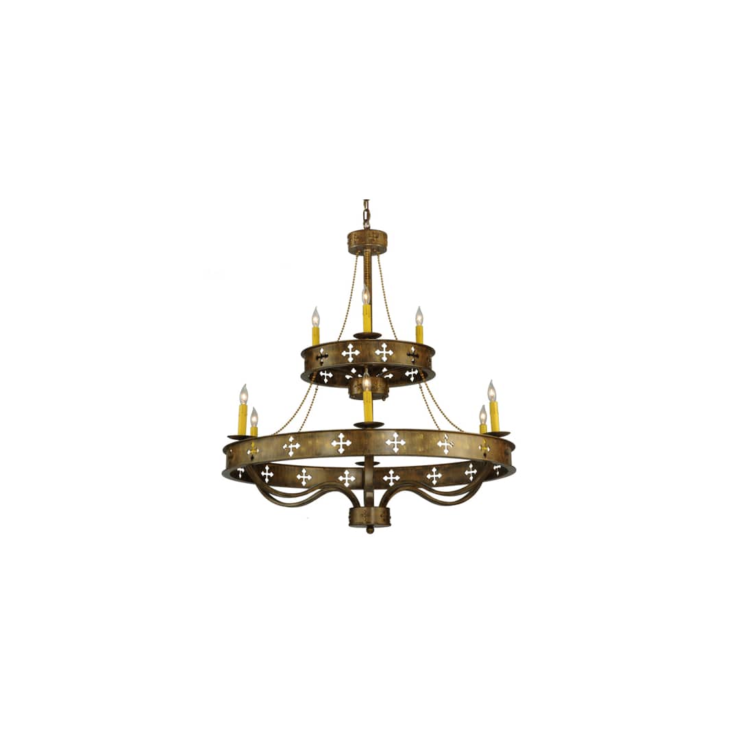 Byzantine 9 Light 38" Wide Taper Candle Style Chandelier