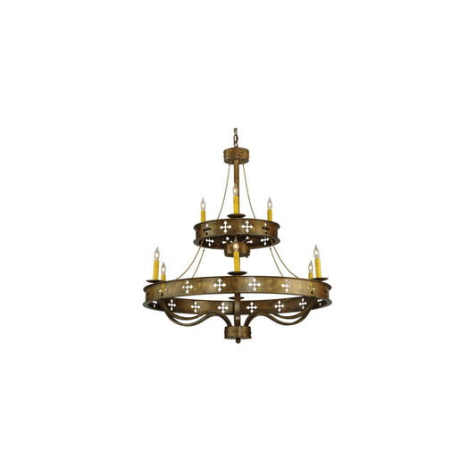 Byzantine 9 Light 38" Wide Taper Candle Style Chandelier