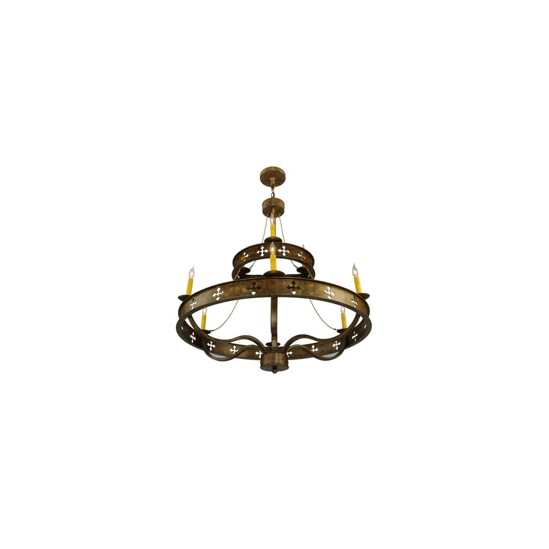 Byzantine 9 Light 38" Wide Taper Candle Style Chandelier