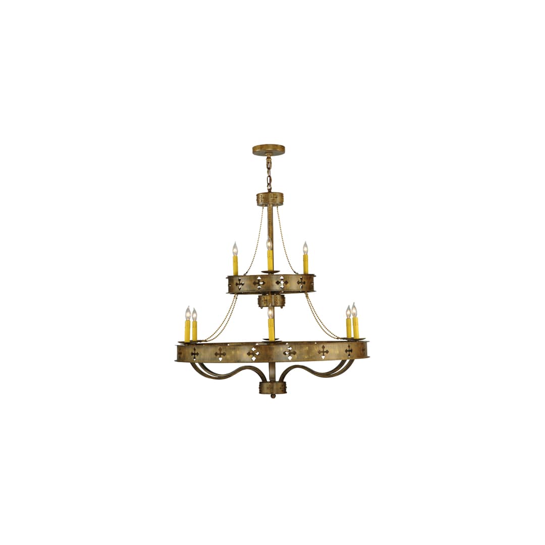 Byzantine 9 Light 38" Wide Taper Candle Style Chandelier