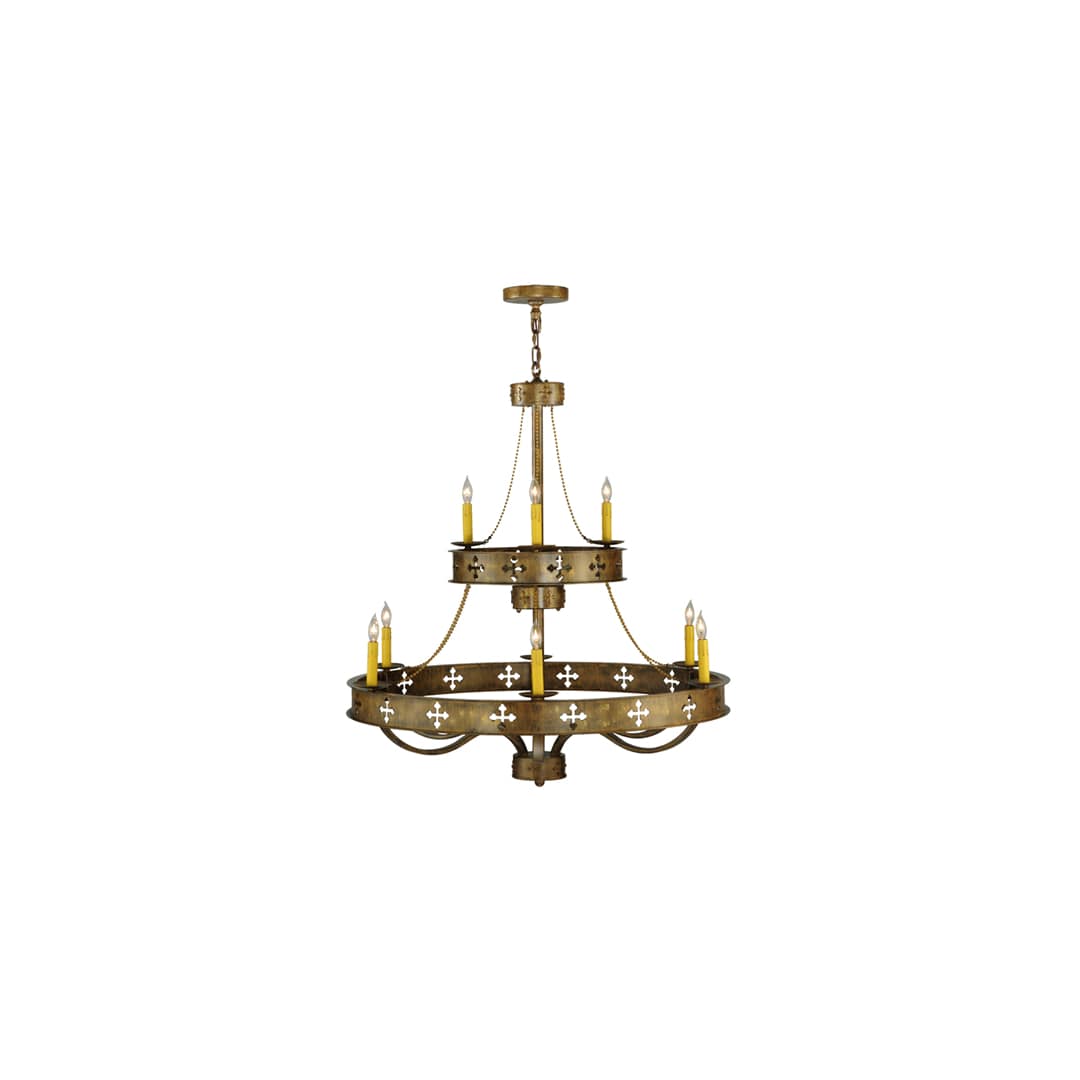 Byzantine 9 Light 38" Wide Taper Candle Style Chandelier