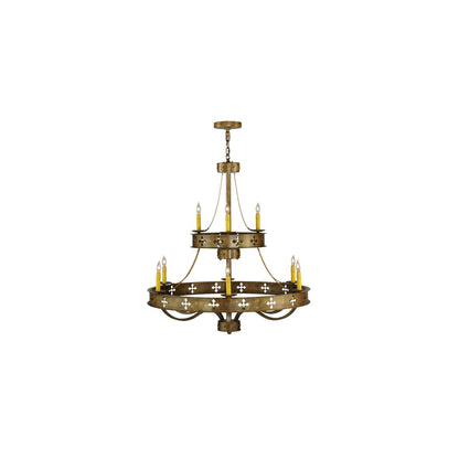 Byzantine 9 Light 38" Wide Taper Candle Style Chandelier