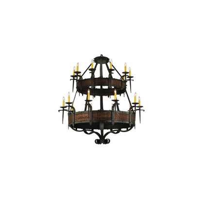 Costello 20 Light 48" Wide Taper Candle Style Chandelier - Burnished Copper / Wrought Iron Finish