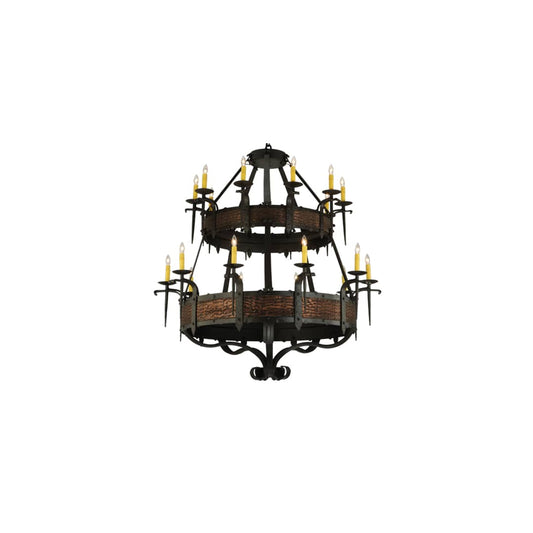 Costello 20 Light 48" Wide Taper Candle Style Chandelier - Burnished Copper / Wrought Iron Finish