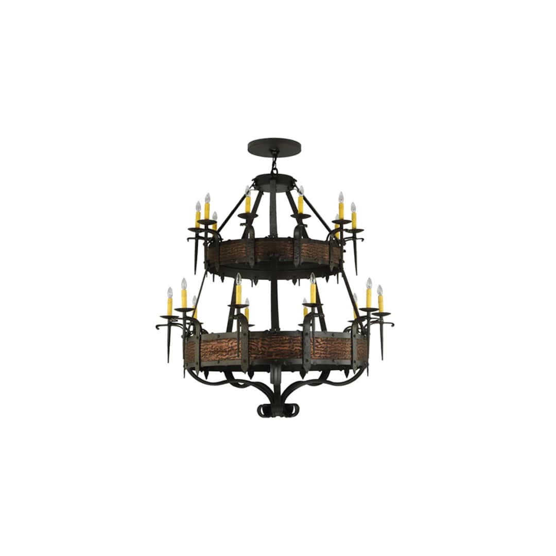 Costello 20 Light 48" Wide Taper Candle Style Chandelier - Burnished Copper / Wrought Iron Finish
