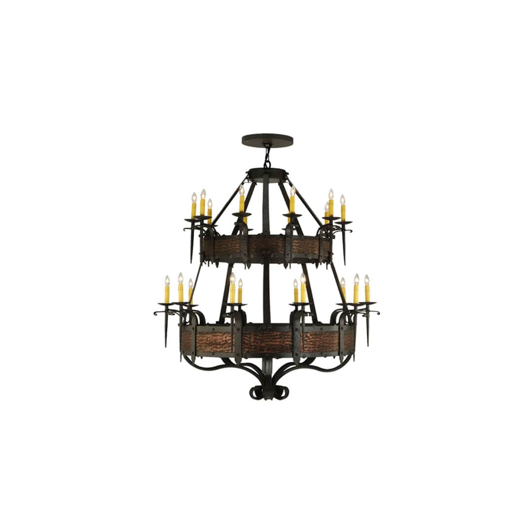 Costello 20 Light 48" Wide Taper Candle Style Chandelier - Burnished Copper / Wrought Iron Finish
