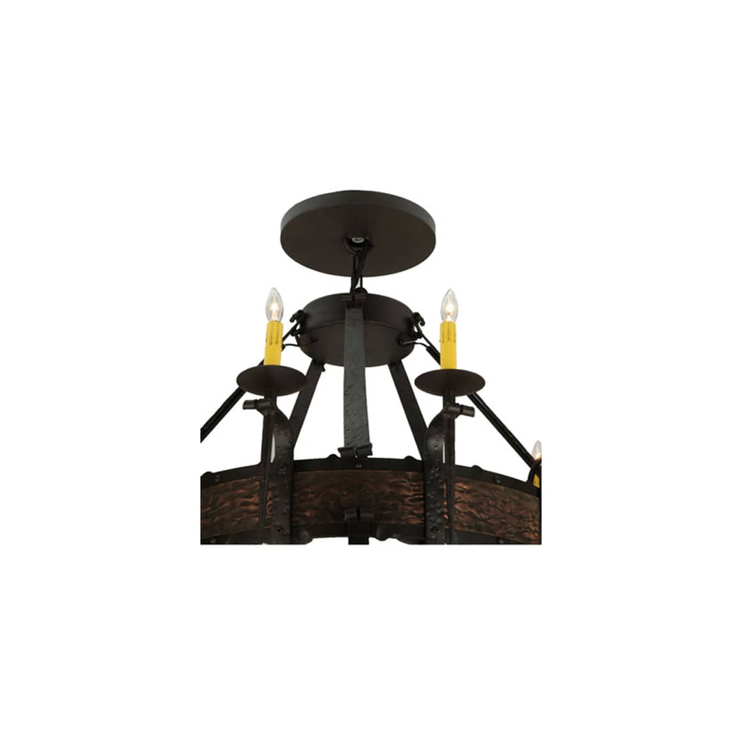 Costello 20 Light 48" Wide Taper Candle Style Chandelier - Burnished Copper / Wrought Iron Finish