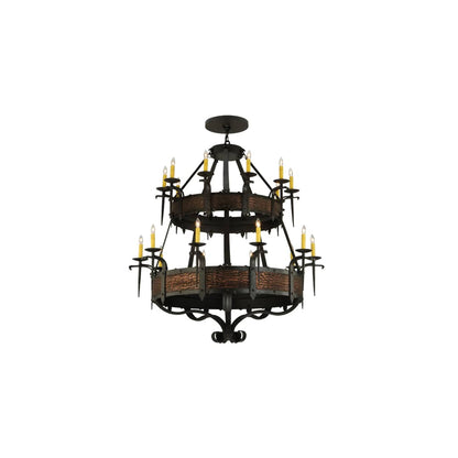 Costello 20 Light 48" Wide Taper Candle Style Chandelier - Burnished Copper / Wrought Iron Finish