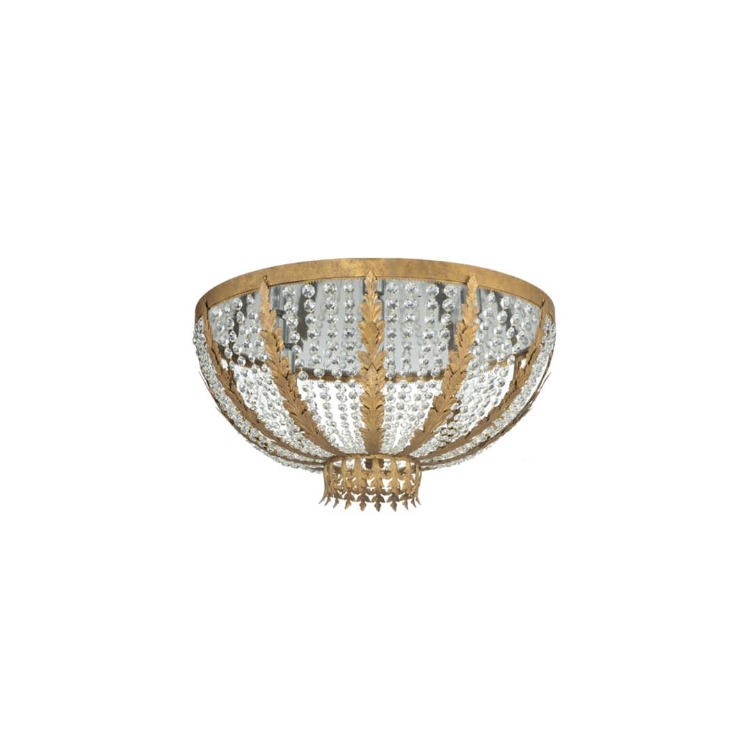 Chrisanne 5 Light 33" Wide Flush Mount Bowl Ceiling Fixture - Pompeii Gold Finish