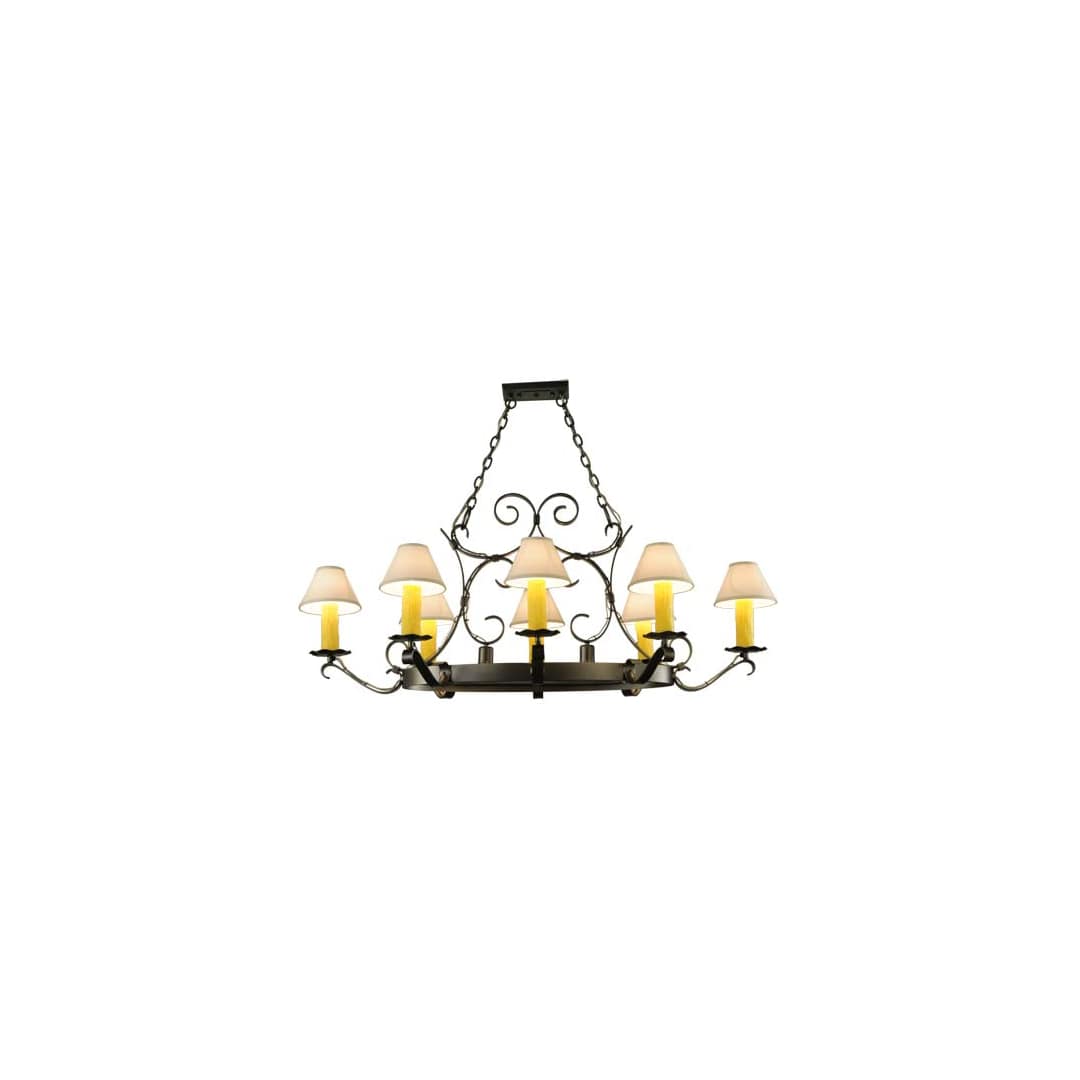 Hand forged 8 Light 39" Wide Ring Chandelier
