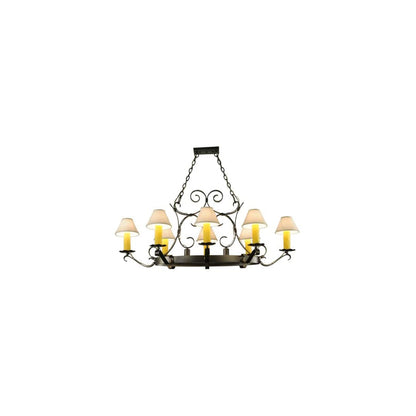Hand forged 8 Light 39" Wide Ring Chandelier