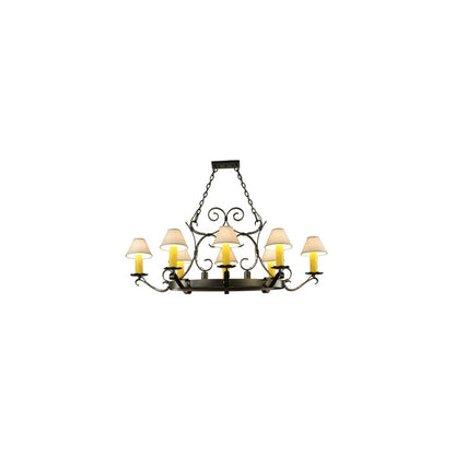 Hand forged 8 Light 39" Wide Ring Chandelier