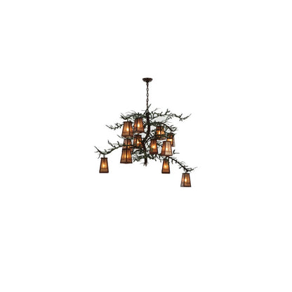 Pine Branch Valley View 12 Light 54" Wide Chandelier