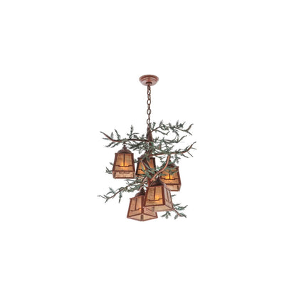 Pine Branch Valley View 5 Light 28" Wide Chandelier