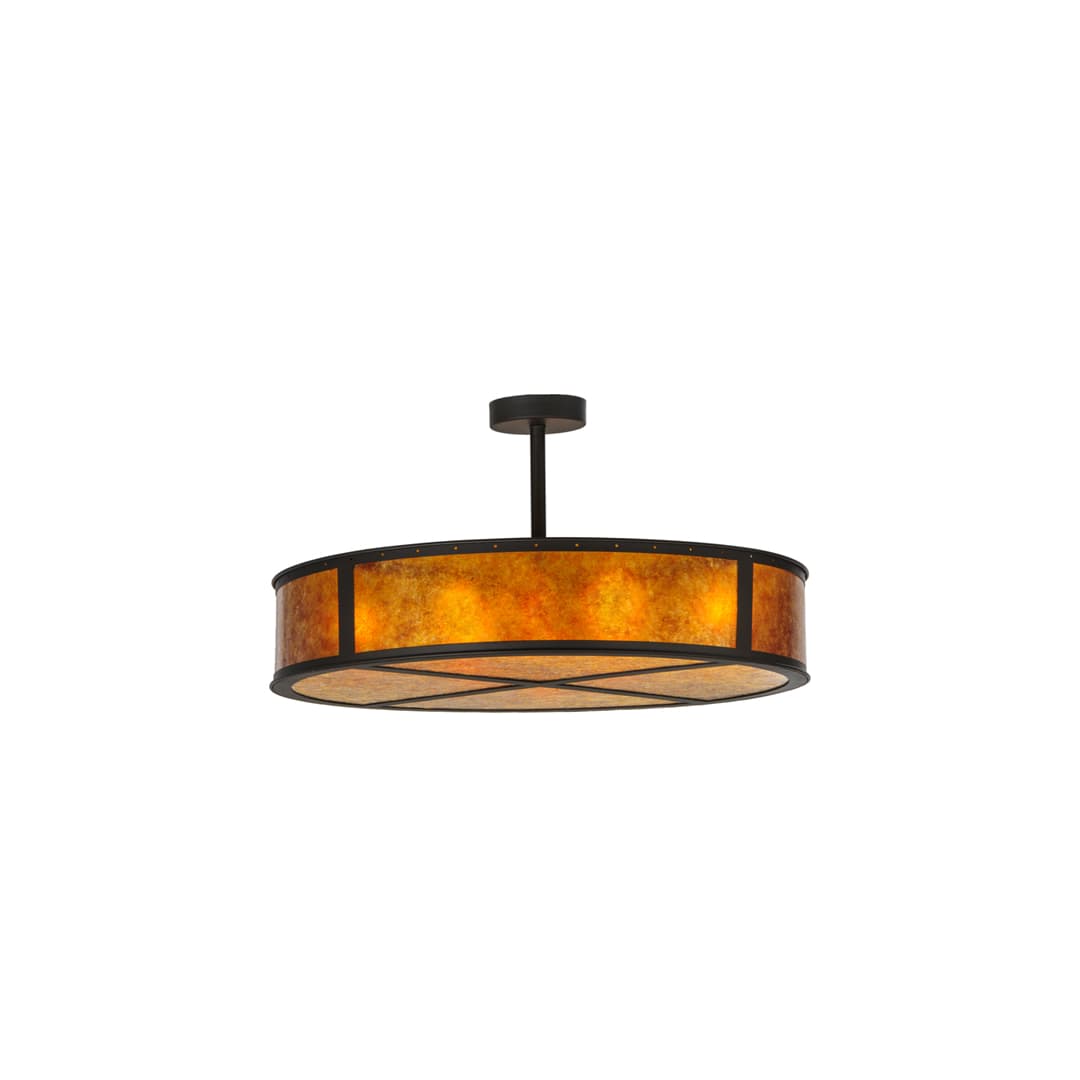 Smythe Craftsman 8 Light 44" Wide Semi-Flush Drum Ceiling Fixture