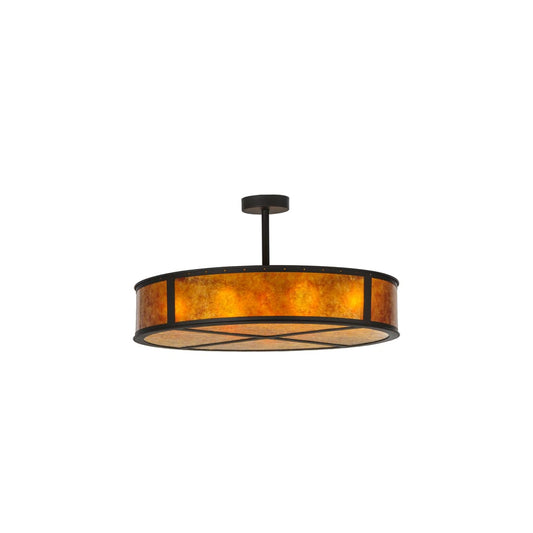 Smythe Craftsman 8 Light 44" Wide Semi-Flush Drum Ceiling Fixture