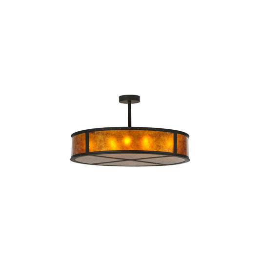 Smythe Craftsman 8 Light 44" Wide Semi-Flush Drum Ceiling Fixture