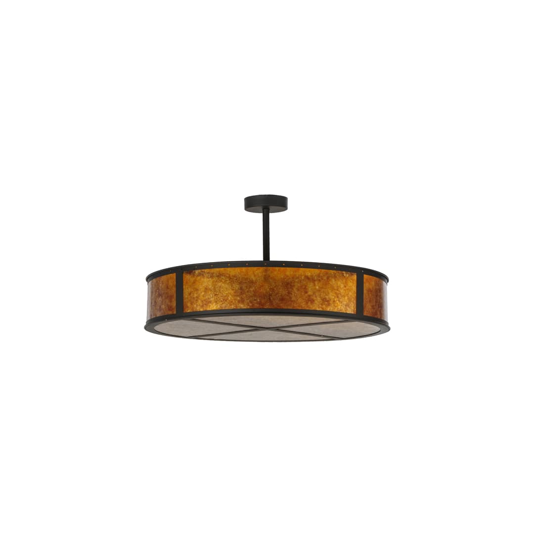 Smythe Craftsman 8 Light 44" Wide Semi-Flush Drum Ceiling Fixture