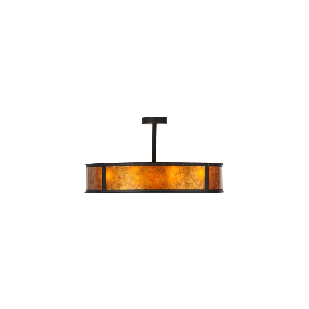 Smythe Craftsman 8 Light 44" Wide Semi-Flush Drum Ceiling Fixture