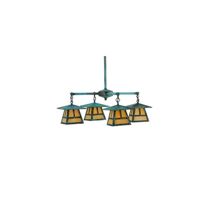 Craftsman Signature 4 Light 32" Wide Semi-flush Ceiling Fixture
